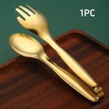 不锈钢金色沙拉夹，防滑手柄，智能锁定，多功能工具，适用于烹饪、上菜、烧烤、自助餐、沙拉、冰块、烤箱等。 - 彩色 - 查看 15