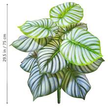 60-86-130厘米/51.18英寸人造藤条棕榈叶植物,仿真竹叶绿色高大植物,适用于家居花园、房间和商业装饰 - 青碧色 - 查看 14