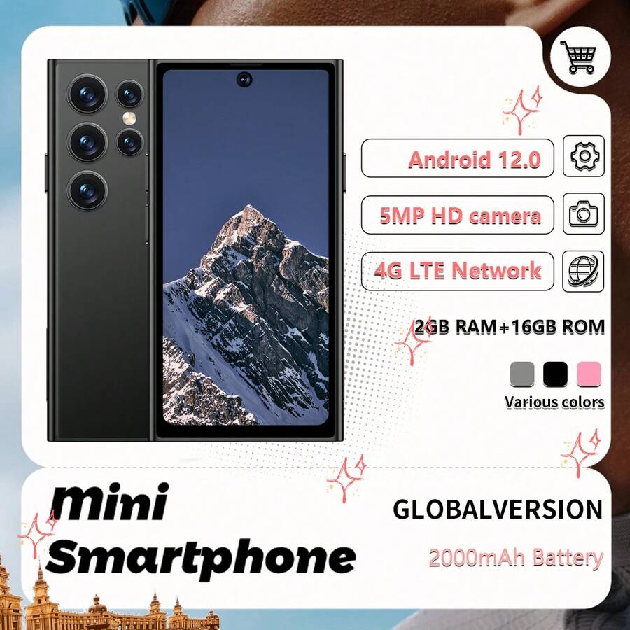 SOYES 2025 NEW  S26 Pro 4G Network Dual SIM Mini Smartphone 4.0" Display Screen 2000mAh Large Capacity Battery 2GB RAM + 16GB ROM Android 12.0 Original Ecosystem Of A Smartphone Smartphone Travel Phone Pocket Phone With PlayStore Whats App And More Compatible Apps - Black - View 1