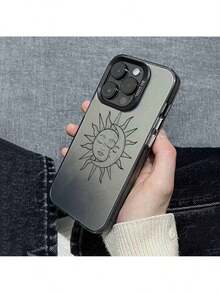Estuche Premium Antimanchas y Absorbente de Impactos con Diseño Pintado a Mano de Sol y Luna para iPhone 16/16Pro/16Plus, 15/15Plus/15Pro/15ProMax, 14/14Plus/14Pro/14ProMax, 13/13Pro/13ProMax, 12/12Pro/12ProMax, 11/11Pro/11ProMax, 7/8plus, XR/Xs/XsMax - Multicolor - Ver 4