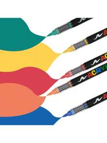 12/24/36/48/60/72/120/168 Colors Kids Acrylic Markers, Marker Pens Coloring Set,Quick Drying, Fade Resistant,Perfect For Painting, Illustrations, Handcrafted Art,School Back-To-School Season For Coloring Books And Other DIY Projects,Suitable For Paper, Fabric, Wood, Rocks, Plastic, Glass, Ceramics, Pumpkins, Metal,Etc., Acrylic Paint Marker Pens For Students And Adults, Easter,Thanksgiving, Halloween, Christmas Gifts - Multicolor - View 5