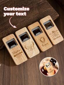 Customized Wooden Bottle Opener, Can Customize Text, 8 Styles, Personalized Engraved Beer Bottle Opener, Wooden Bottle Opener, Boyfriend Gift, Bottle Opener Keychain, Gift For Him, Birthday Gift, Groomsman Gift - Multicolor - View 8