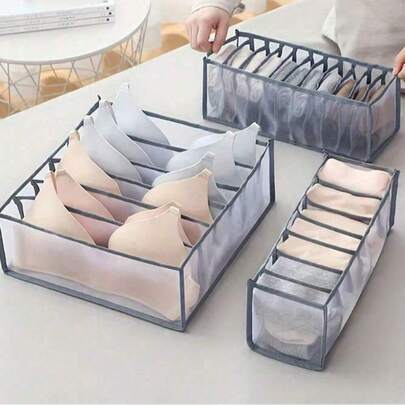 1/3 st förvaringsväska för underklädesfack, förvaringslåda i lådstil för förvaring av strumpor, dekorationer, höstdekor, festivaldekor, rumdekor, heminredning, höstdekor, sovrumsdekor (slumpmässig färg)