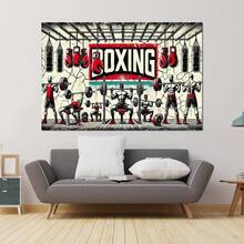 2D Flat 1 Pc Boxing Fitness Strength Training Artistic Polyester Backdrop, A Versatile Indoor/Outdoor Decoration Suitable For Living Room, Bedroom, Party, Office - No Power Needed, Perfect For Weddings, Birthdays, Anniversaries, Gender Reveals, Home Gym Backdrop | Dynamic Artwork | Durable Decorative Item - 1PCS - View 5