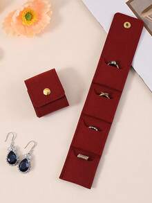 1PC Mini Compartment Jewelry Bag, Simple Portable Ring Storage Bag, Travel Earring Jewelry Storage Bag