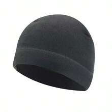 1pc Unisex Windproof Warm Solid Color Fleece Hat With Matching Gloves, Thickened Winter Earflap Hat, Great Gift - A - View 14