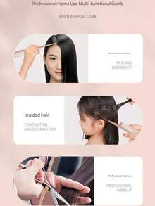 1pc Professional Folding Pointed-Tail Comb, Rat-Tail Comb, Easy To Carry, Wet And Dry Use, Mini And Compact Portable Hair Styling Tool For Home Use, Hair Care, Braiding Comb, Fine-Toothed Rat-Tail Comb, Highlighting Comb, Tail Comb, Highlighter Comb, Multi-Functional, Personalized Gift, Women's Gift, Travel Essential, Fun Gift - Multicolor - View 4