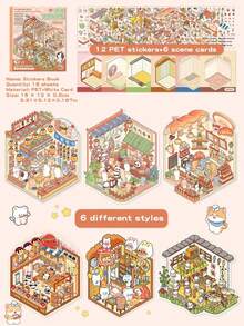 New 3D Cartoon Sticker Book, DIY Landscape Sticker Pocket Book, House Scenes, Portable Sticker Album, Game Book, Holiday Gift, Micro Scene Sticker Set, Creative Children's DIY Collage Book, Children's Drawing Book, Toys & Games, Children's Art & Crafts, Children's Stickers, Birthday Gift For 6-18 Years Old, Christmas Gift, Holiday Gift - Multicolor - View 12