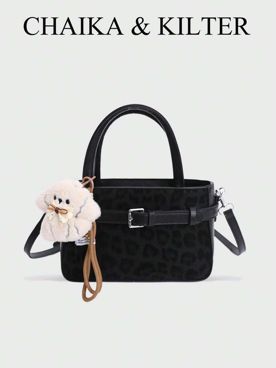 1 chiếc túi xách nữ CHAIKA & KILTER bằng da PU màu trơn, túi tote thời trang có hai quai xách, dây đeo vai có thể điều chỉnh, khóa kéo, phù hợp cho đi chơi hàng ngày, hẹn hò, đi làm (Kèm mặt dây chuyền)