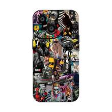 Diseño de póster de collage de cultura pop. Esta elegante funda es compatible con los modelos  16, 15, 14 Pro Max, 13, 12, 11, XR y XS Plus. Fabricada en silicona TPU, ofrece protección contra golpes y caídas, además de una sensación superior. Es un regalo ideal para familiares, amigos y seres queridos, y una opción perfecta para Navidad.funda de ,  funda de  16, Navidad,  fundas de , funda de  15,  17 Pro Max, fundas para , funda de  16 Plus, regalos de Navidad - Negro - Ver 2