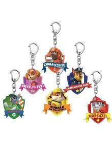 6pcs Cartoon Paw Patrol Plush Figures (, Rubble, Chase, Skye, Rocky, Zuma) Backpack Charms, Keychains, Decorations, Party Favors, Valentine's Day, Christmas Stocking Stuffers, Easter Gifts - Multicolor - View 3