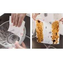 Bamboo Fiber Natural Color Printed Slouchy Dishcloth, Thick Dual-Use Kitchen Absorbent Oil-Absorbing Disposable Dishcloth - Multicolor - View 3