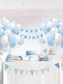 Bộ 20/40/60 quả bóng bay màu xanh nhạt và trắng, bóng bay cao su trong suốt màu xanh ngọc trai và trắng 12 inch, thích hợp trang trí tiệc sinh nhật, đám cưới, tiệc mừng em bé chào đời, tiệc tiết lộ giới tính. - Nhiều màu - Xem 3