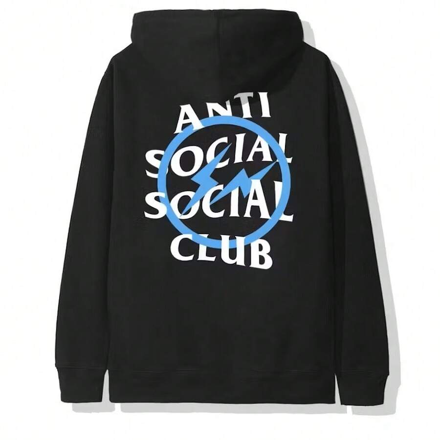 Anti Social Social Club The Deep Blue Option Offers A Sophisticated Yet Stark Backdrop For The Graphic Design. The Cool Blue Tone Provides An Immediate Sense Of Calm While Making The Central Lightning Bolt And Script Graphic Pop With Intense Contrast. It's An Essential, Versatile Color For A Polished Street Look That Remains Distinct And Subtly Bold. - Blue Bolt Hoodie - 查看 1
