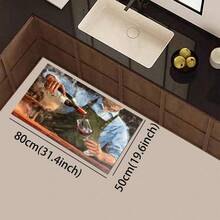 1 pieza Alfombra con patrón de vino acuarela, felpudo de drenaje duradero para cocina, sala de estar, entrada, balcón, decoración del hogar, cafetería, bar, vacaciones, fiesta, dormitorio, baño - Multicolor - Ver 13