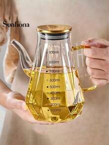 1pc Oil Pump Series - 500ml, 700ml, 900ml Crystal Glass Material, Angle Controlled Pump Head, Comfortable Handle (No PVC, Machine Washable) - Suitable For Storing Edible Oil, Essential For Kitchen, Modern Kitchen Supplies, Durable Glass Material (EPE Foam And Kraft Paper Packaging) - Multicolor - View 2