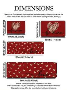 1pc Valentine's Day Theme Carpet, Minimalist Design, Velvet Carpet, Soft & Skin-Friendly, Indoor Doormat, Kitchen Rug, Bathroom Mat, Small Rug, Holiday Decor Carpet, Washable - Multicolor - View 8