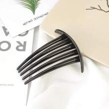 Vintage Black 5/Teeth Hair Comb Clip Women - Elegant Magic Hairpin Broken Hair, Korean Style Styling, Secure Hold & Easy To Use, Hairstyling Accessory| Elegant Hairpin| Durable Plastic Comb, Hair Accessories Girl - 7顆牙齒 - 查看 7