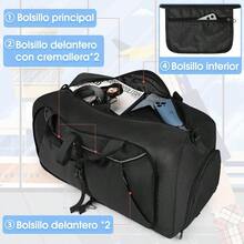 Bolsa de Viaje Plegable de 65L juego de 2 piezas Maleta Deportiva grande Impermeable hombre Bolsa para Hacer Deporte y Viajar travel duffle bag Negro 80L - 80 litros - Ver 3
