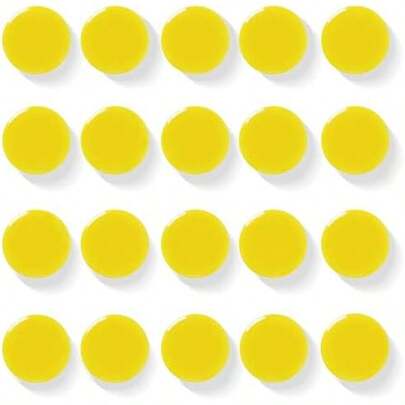 Fridge Magnets, 20PCS Yellow Small Strong Refrigerator Magnets, Cute Round Heavy Duty Magnets, Decorative Mini Magnet For Whiteboard, Fridge, Locker, Map, Classroom, School, Office, Kitchen