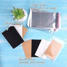 50pcs Jewelry Display Cards + 50pcs Self-Sealing Bags Earring Necklace Kraft Paper Tags Small Business Supplies