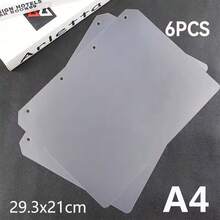 6pcs A5/A6/A7/A4 Transparent Frosted Loose Leaf Binder Inserts, Seal Book, Sticker Backing, Sticker Album, Cultural Stamp Pages, Stamp Pad Refill Pages, 3D Sticker Book Sticker Boards, Sticker Books, For Sticker Book Making, Book Covers, Office Supplies - Clear - View 12