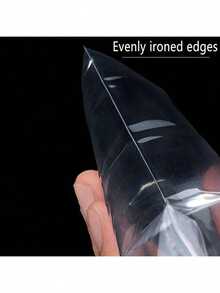 2密尔可重复使用自封袋 - 100个透明自封储物袋，适用于零食/珠宝/办公用品、婚礼/生日礼品袋和家居收纳 - 白色 - 查看 2