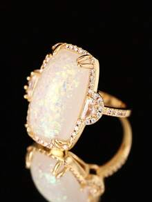 1 Chiếc nhẫn Cubic Zirconia lấp lánh dành cho nữ dùng để trang trí tiệc cưới, kỷ niệm ngày đính hôn, quà tặng ngày lễ tình nhân - 1 # - Xem 7