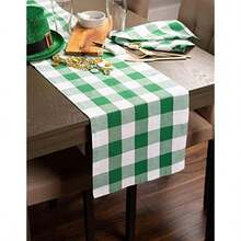 DII Mantel cuadrado de algodón, 1.32 x 1.32 m, , , Napkin, 1(Verde y blanco Moderno) - Multicolor - Ver 6