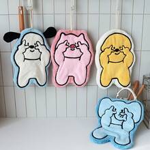 Cute Biye Small Animal Hand Towel, Suitable Bathroom And Kitchen, Hangable Absorbent Towel, Available In 4 Colors - Chú chó con màu trắng - Xem 5