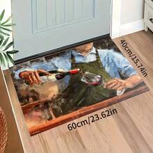 1 pieza Alfombra con patrón de vino acuarela, felpudo de drenaje duradero para cocina, sala de estar, entrada, balcón, decoración del hogar, cafetería, bar, vacaciones, fiesta, dormitorio, baño - Multicolor - Ver 8