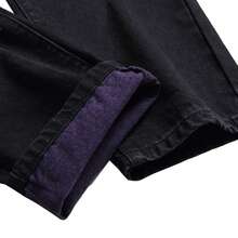Men's Purple Ripped Distressed Stretch Skinny Jeans., Streetwear Aesthetics, And Vintage Design, Suitable For All Seasons And Easy To Pair With Any Top. - Tím Đen - Xem 7
