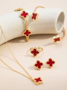 Elegant Four-Leaf Clover Jewelry Set, Suitable For Daily Wear Or Party - Four-leaf Clover Set - View 7