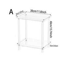 1pc Transparent Acrylic Coffee Table, Modern Minimalist Square Sofa Side Table, Small Contemporary Entryway Table Suitable For Living Room, Bedroom, Balcony - Multicolor - View 3