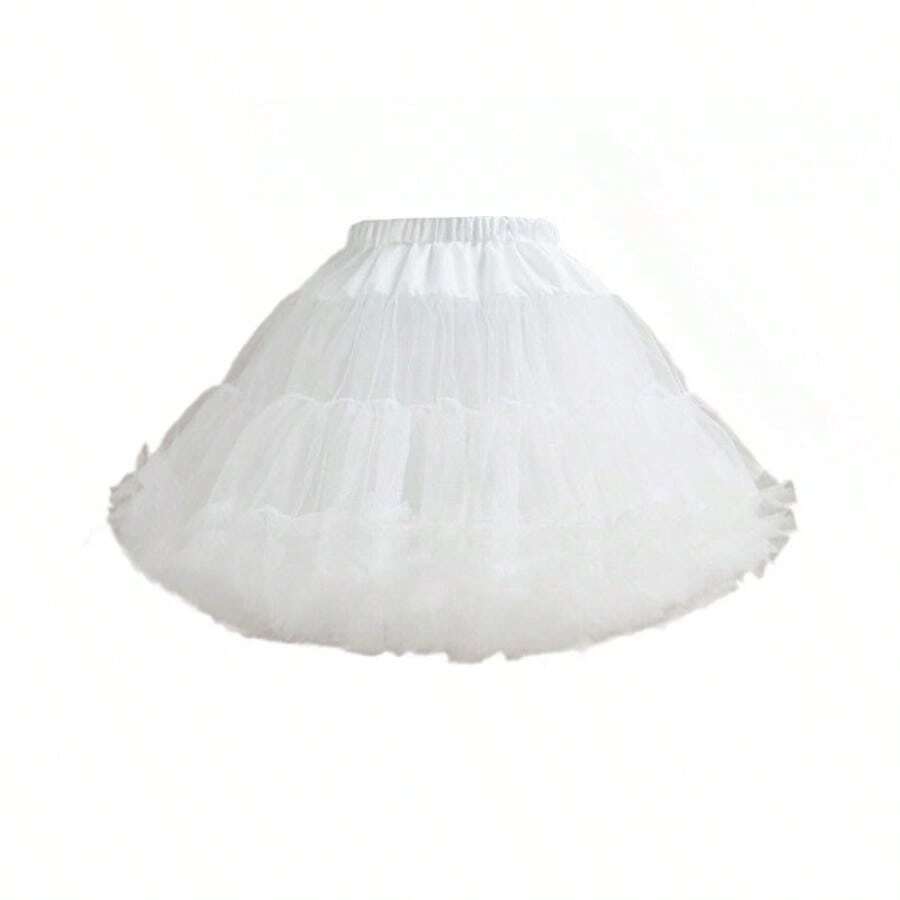 1件装女士多功能洛丽塔棉花糖云朵柔软薄纱衬裙，白色内衬裙，泡泡裙，半身衬裙，芭蕾舞裙，角色扮演，适合万圣节