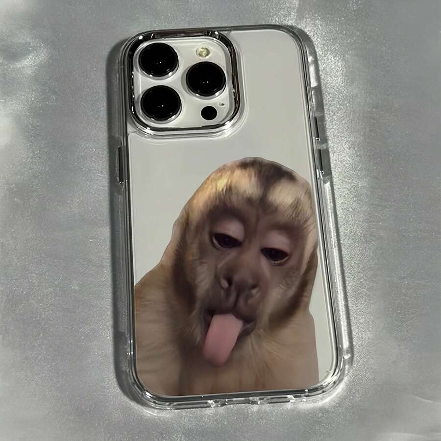 Ốp lưng điện thoại hợp kim hình khỉ trong suốt, dễ thương, xấu xí, ngộ nghĩnh, 1 chiếc, tương thích với iPhone 16 Pro Max, 17/16/15/14 Plus, 13/12/11, vỏ bảo vệ điện thoại, quà tặng sinh nhật. - Nhiều màu - Xem 1