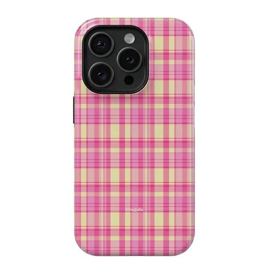 Funda Fragola BUTTER - Diseño a cuadros rosa y amarillo para 11 12 13 14 15 16 Pro Max | Protección minimalista y duradera adecuada para Samsung S24 FE - Color mixto 1 - Ver 1