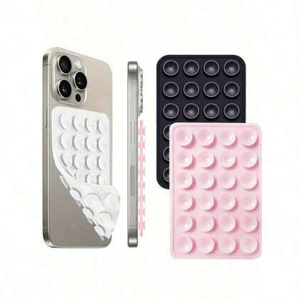 1pc Silicone Suction Cup Phone Case Mount Double Sided,Silicone Octo Cup Buddy Sticky Grip Holder For Cellphone, Hands-Free Phone Accessories Strong Grip Holder For Selfie And Video(28grain)