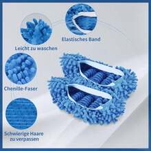 Tyxzle 10PCS_5Pairs Duster Mop Slippers Shoes Cover, Multi Function Chenille Fibre Washable Dust Mop Slippers Floor Cleaning Shoes For Bathroom, Office, Kitchen, House Polishing Cleaning - 白色 - 查看 4