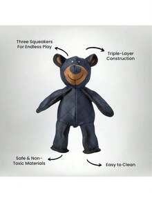 坚不可摧的泰迪熊狗狗玩偶，超强耐用的泰迪熊，终极泰迪熊2.0，专为爱啃咬的狗狗设计，经久耐用的毛绒玩具，会发出吱吱声让狗狗玩耍，持久耐用，适合大型犬（1个） - 彩色 - 查看 4