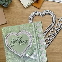 1 Set Heart Shaped Lace Metal Cutting Dies, DIY Scrapbooking Embossing Mold, Greeting Card Making Template, Suitable For Album Card, Handmade Card Craft Tools