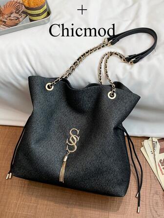 1个涤纶鹿图案装饰大容量拉链时尚单肩手提包，适合女性日常使用，可用于购物、装钱包、购物、年轻女性、大学生、新人、白领等场合。非常适合办公室、学校、工作、商务、通勤、户外活动、旅行和郊游。