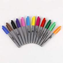 Set Of 1/2/3/6/12 Markers, Black Fine Tip, 12-Pack - Quick-Dry And Fade-Resistant, Suitable For Wood, Plastic, Metal, Paper - Ideal For Art Creations, Office Writing, School Supplies, Poster Coloring, Exquisite Gifts For Students, Perfect Gift, Back-To-School Essential - Sets - View 8