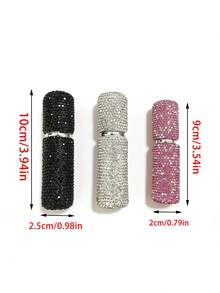 Sticlă de parfum reîncărcabilă de 10 ml pentru călătorie, sticlă cu pulverizator etanșă, sticlă de apă pentru machiaj (decorație din cristal + pulverizator rotativ) - Multicolor - Vizualizare 2