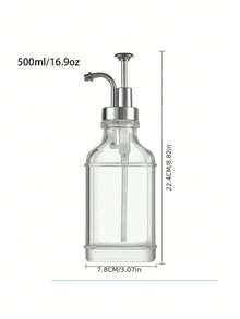 1pc Square Glass Syrup Dispenser For Bar And Home Use, Durable Transparent Bottle For Milk, Tea & Syrup Storage, 500ml/16.9oz Kitchen Tool & Barware, Ideal For Ramadan, Valentine Day & Easter Table Decor - Multicolor - View 7