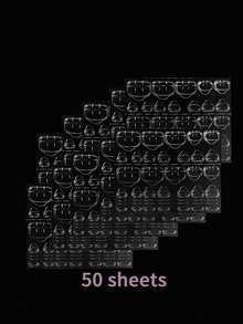 360 件（15 张）/600 件（25 张）/840 件（35 张）/1080 件（45 张）/1320 件（55 张）/1560 件（65 张）双面凝胶指甲胶，用于按压指甲果冻双面指甲粘合剂粘性标签指甲胶贴纸指甲贴纸 DIY