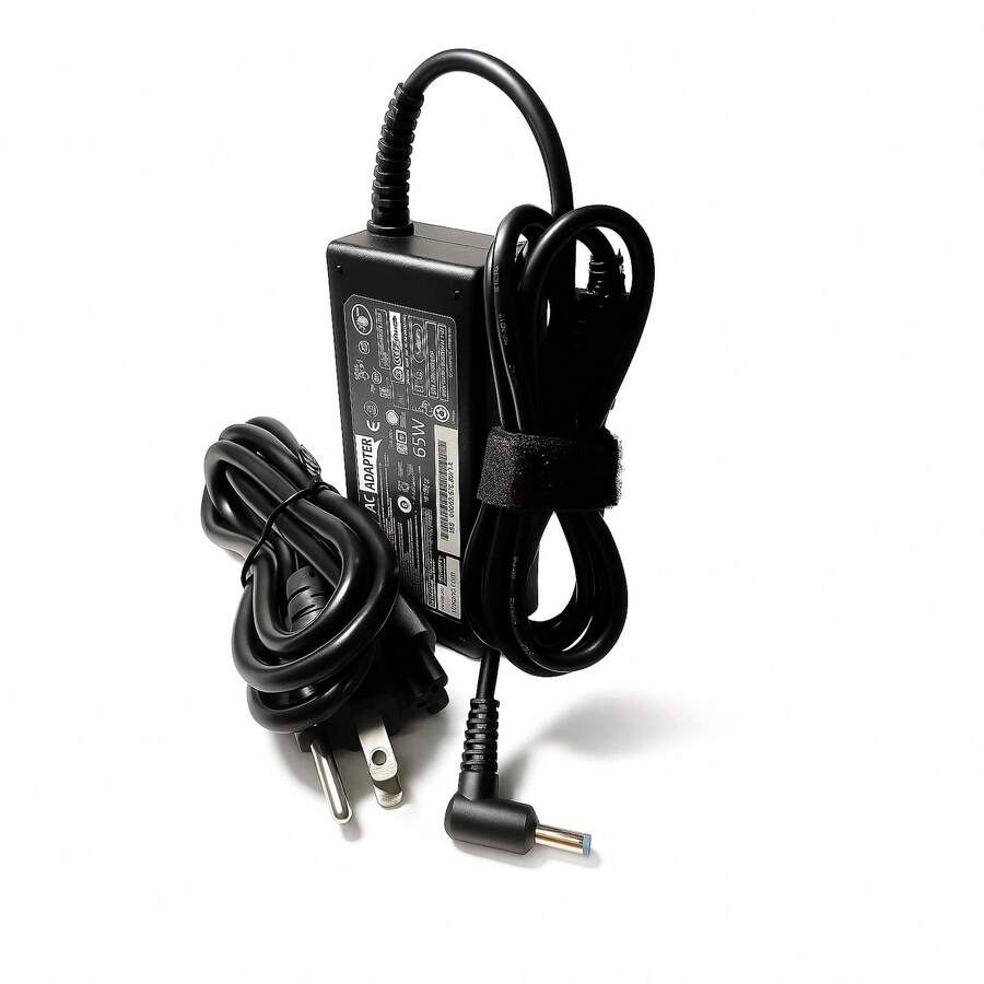 DTI Cargador Para Laptop Compatible Con Hp Pavilion X360 Envy 14 15 17 240 G4 250 G4 Punta Azul 19.5v 3.33a Punta 4.5*3.0mm Incluye Cable Alta Calidad - Negro - Ver 1