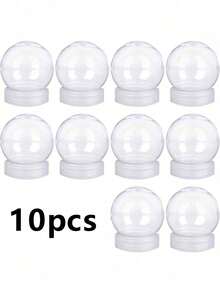 10个装DIY雪球套装 - 透明塑料水球，带可拆卸盖子，圣诞节假日手工装饰，无需羽毛，无需电池，创意礼物 - 多重規格 - 查看 8