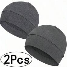2pcs Unisex Lightweight Breathable Sleep Cap, Suitable For Chemotherapy Hair Loss - A - View 7