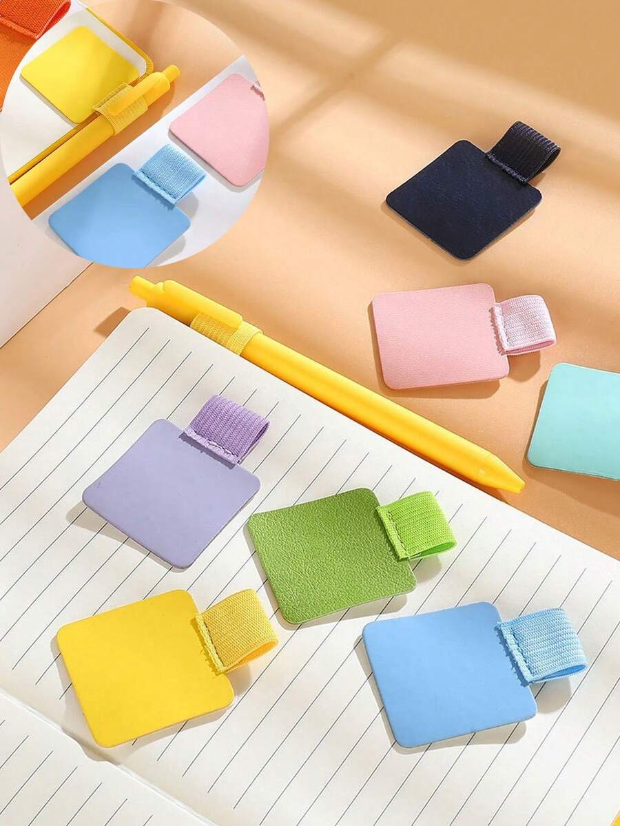 自粘皮革笔夹，创意简约装订笔套，弹性笔插，适用于笔记本、日记本、书写学习用品